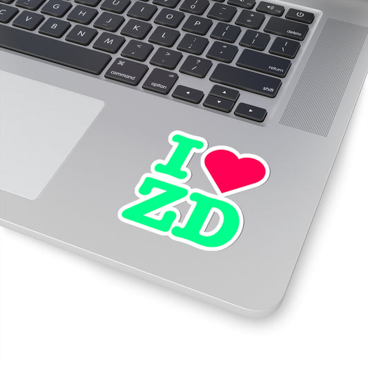 I ♥ Zero Day - Red & Neon Decal Sticker