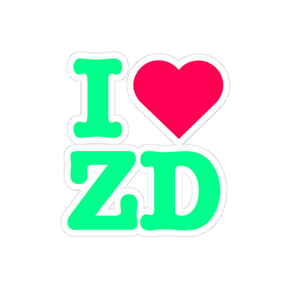 I ♥ Zero Day - Red & Neon Decal Sticker