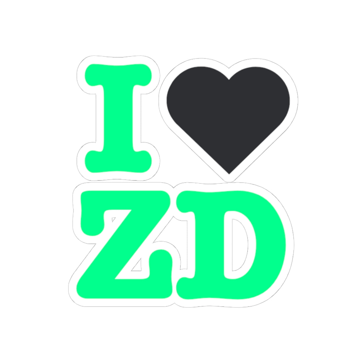 I ♥ Zero Day - Black & Neon Decal Sticker